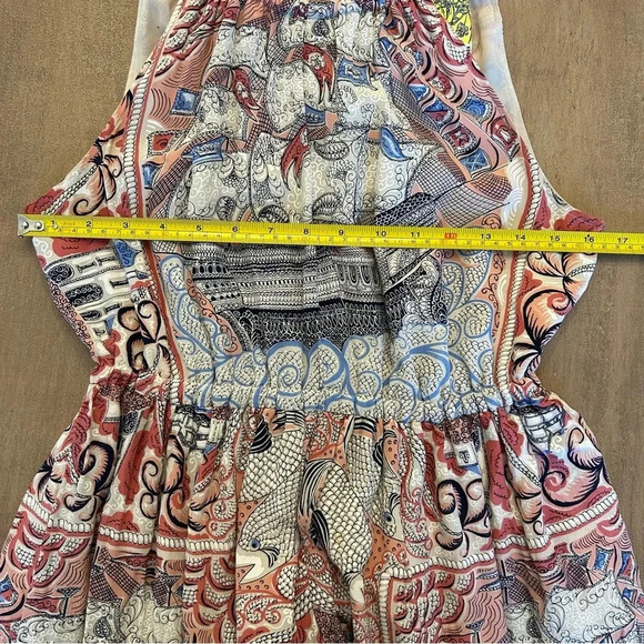 Anthropologie Floreat Silk Midi Dress Halter with Rope Detail Pockes Size S - Picture 7 of 8